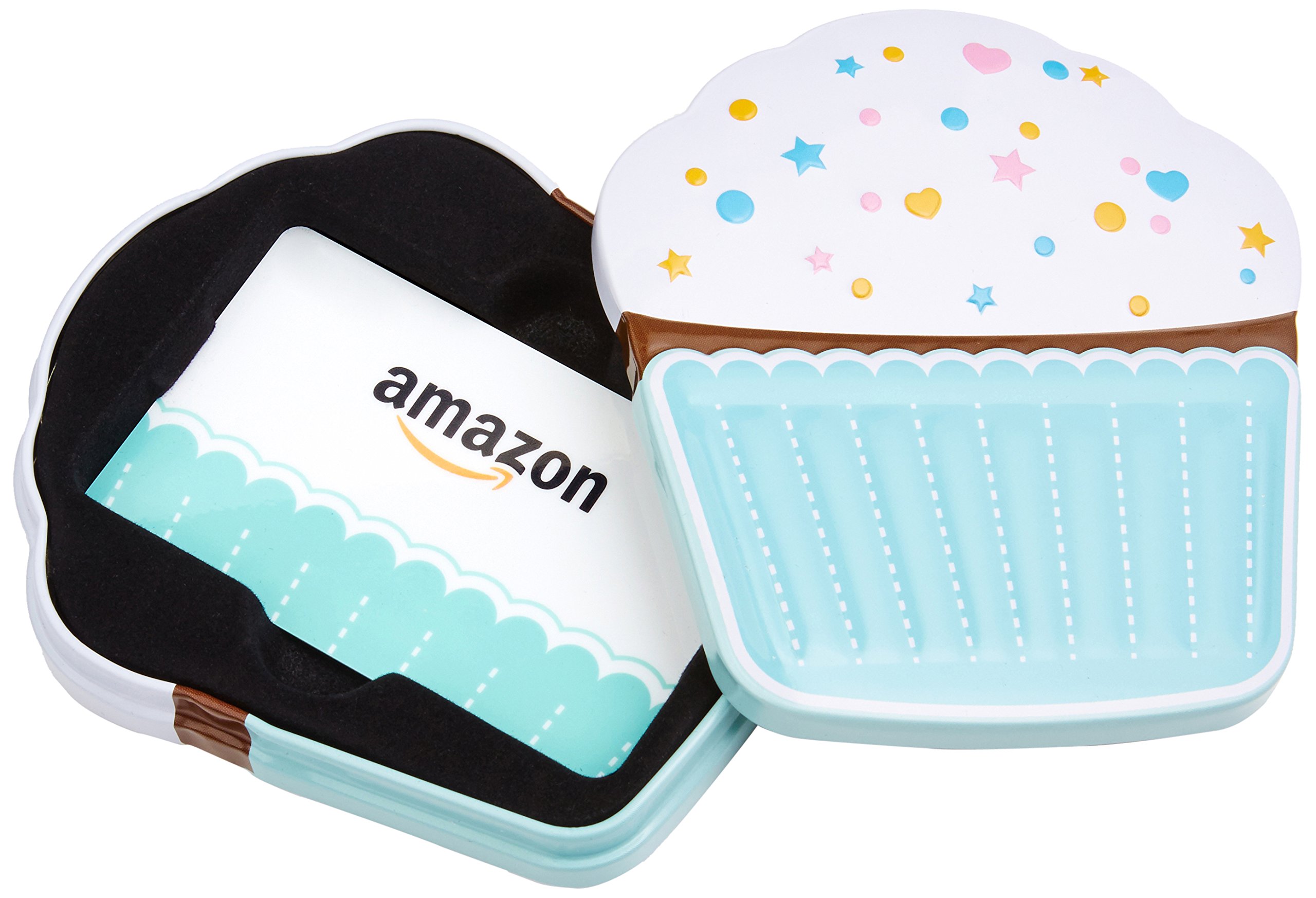 Book Cover Amazon.com Gift Card in a Birthday Gift Box (Various Designs) 0 Birthday Cupcake Tin