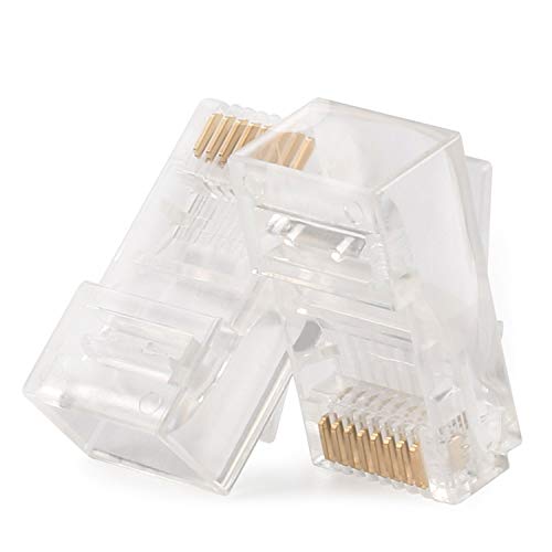 Postta RJ45 CAT5 CAT5E CAT6 Connector 8P8C UTP Gold Plated Lan Crystal Head 100 Pieces
