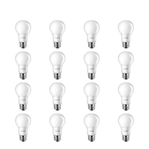 Philips 461145 40 Watt Equivalent Soft White A19 LED Light Bulb, 16-Pack