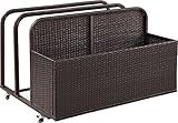 Crosley Furniture Palm Harbor Wicker Outdoor Storage Pool Caddy for Toys, Floats, Patio Furniture Cushions, Brown