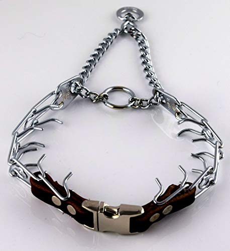 Herm Sprenger Chrome Prong Collar with Pawmark Quick-Snap Buckle (Small)
