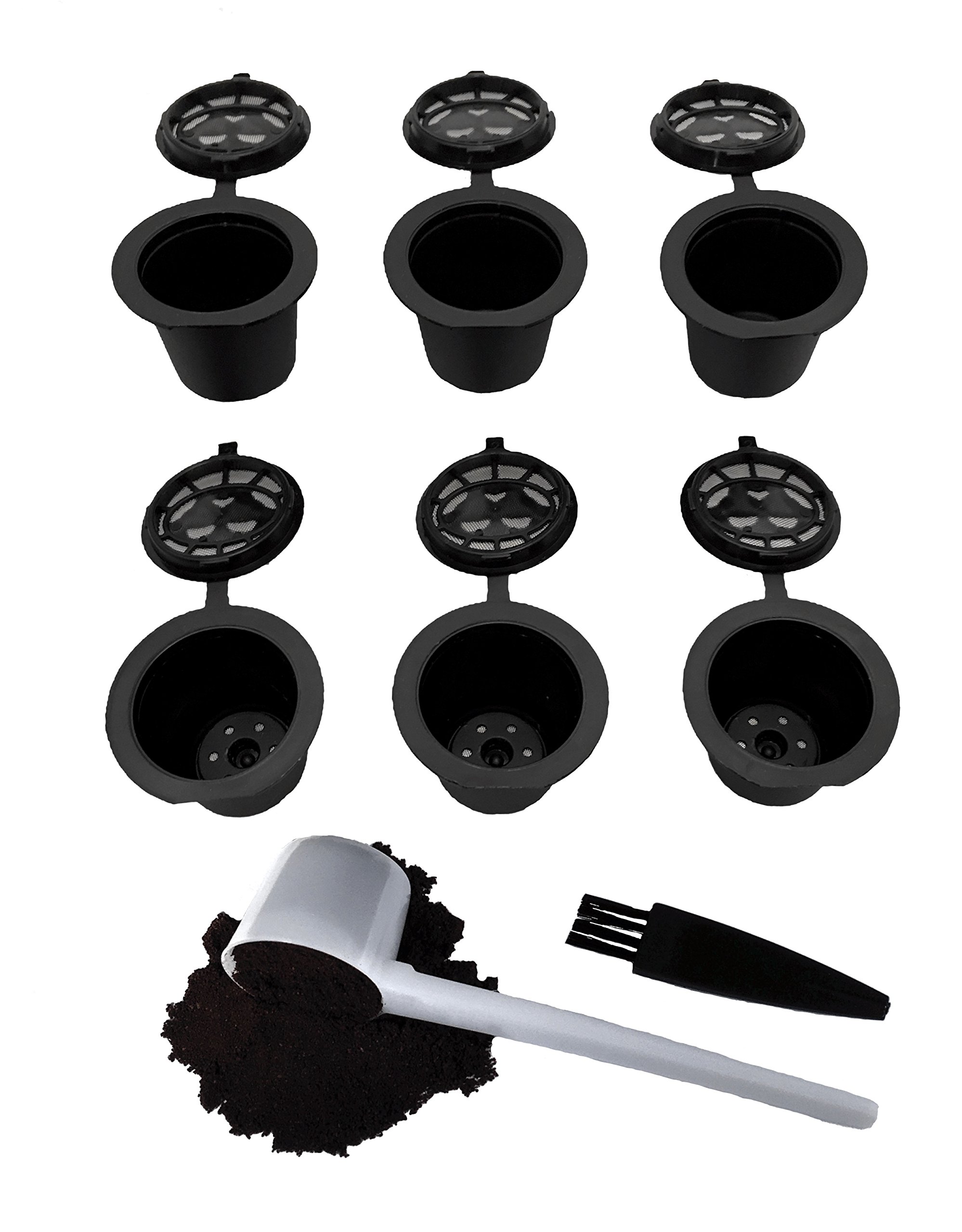 Book Cover Nespresso Capsules Refillable - Reusable Coffee Pods For Nespresso Cups - OriginalLine Compatible - Pack of 6
