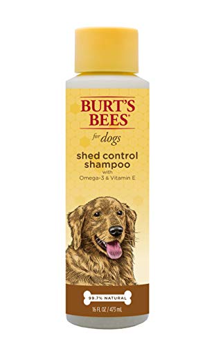 Burt's Bees for Dogs Natural Shed Control Shampoo with Omega 3s and Vitamin E | Puppy and Dog Shampoo, 16 Ounces