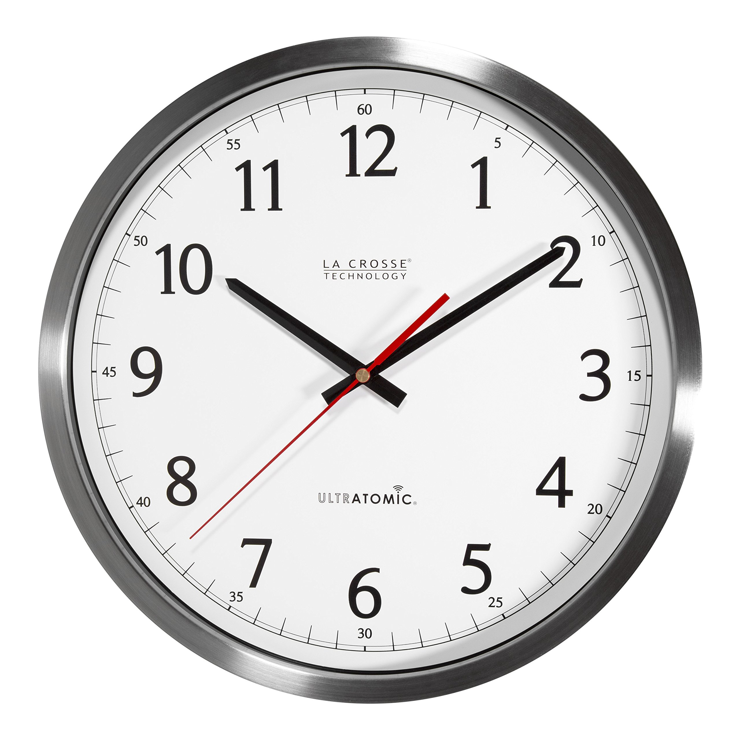 Book Cover La Crosse Technology 404-1235UA-SS 14 Inch UltrAtomic Analog Stainless Steel Wall Clock
