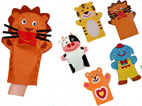 Generic Kids Craft Kits Sewing Crafs For kids-5 pcs Jungle Animals Hand Puppet kit