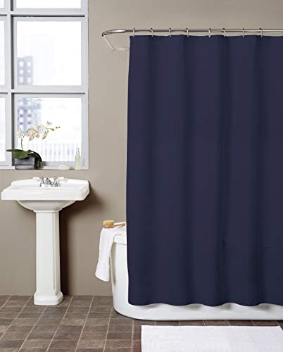 Hermosa Collection Waffle Shower Curtain (72 x 72, Navy Blue)