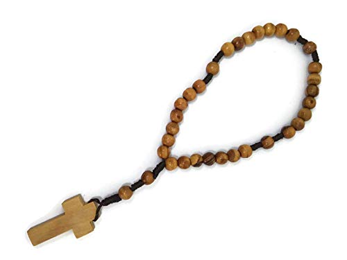 Threaded Olive Wood Anglican Rosary | Brown Rope Twine | Hand Made in Bethlehem Exclusively for HolyRoses