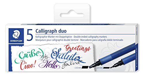 Book Cover STAEDTLER 3002 C5 Calligraphy Markers - Assorted Colours (Pack of 5)