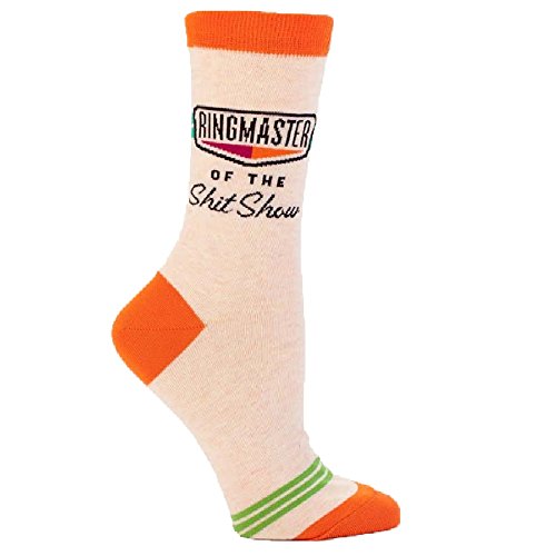 Blue Q Women's Novelty Crew Socks - Ringmaster S---show (Womens Size 5-10)