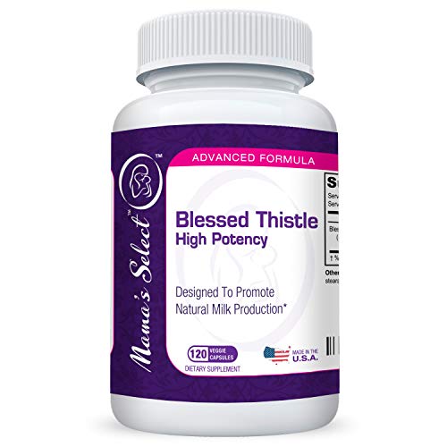 Book Cover Blessed Thistle Breastfeeding Supplement - Promotes Increased Lactation - 120 High Potency Vegan Capsules - Postnatal & Postpartum! Mama's Select