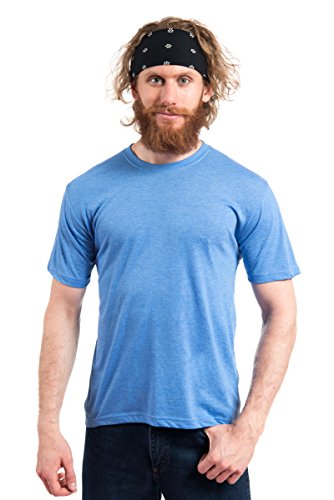 MTL-60601 Heather SS Crew 55/45-Blue/XL
