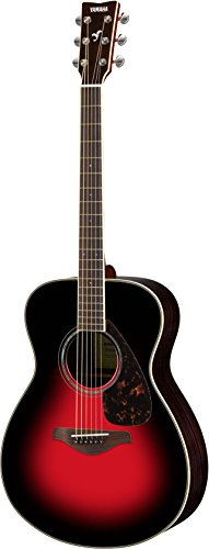 Book Cover Yamaha FS830 Small Body Solid Top Acoustic Guitar, Dusk Sun Red