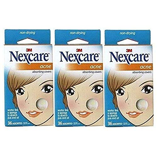 Book Cover Nexcare Acne Absorbing Covers Assorted, 36 Count, Pack of 3