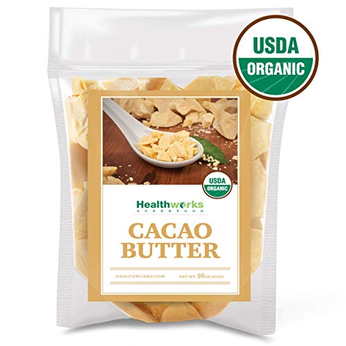 Book Cover Healthworks Cacao Butter (16 Ounces / 1 Pound) Organic | Unrefined Non-Deodorized Cocoa | Certified Organic from Peru | Sugar-Free, Keto, Vegan & Non-GMO | Antioxidant Superfood