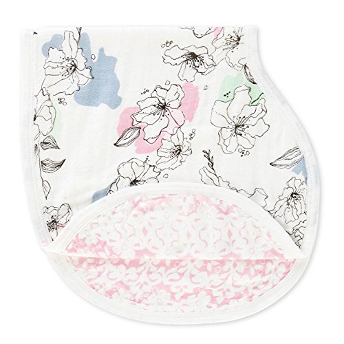 aden + anais Silky Soft Burpy Bib, 100% Viscose bamboo Muslin, Soft Absorbent 4 Layers, Multi-Use Burp Cloth and Bib, 22.5" X 11", Single,  Meadowlark