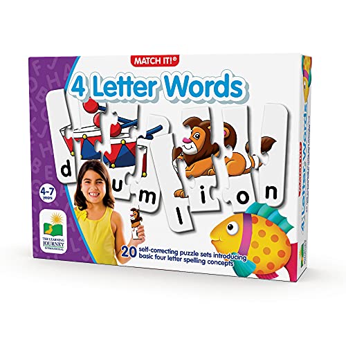 The Learning Journey: Match It! - 4 Letter Words - 20 Piece Self-Correcting Spelling Puzzle with Matching Images - Spelling Puzzles for Kids Ages 3-5 - Award Winning Toys