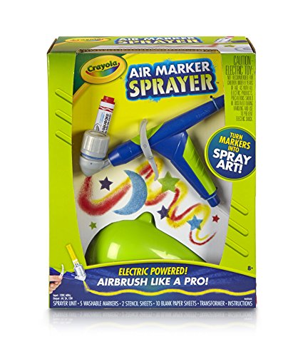 Book Cover Crayola Air Marker Sprayer Airbrush Kit, Gift for Kids Age 8, 9, 10