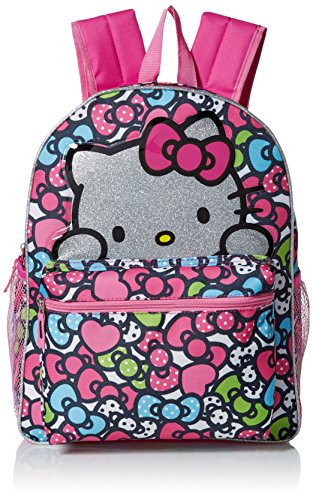 Book Cover Hello Kitty Girls' Glitter 16 Inch Backpack, Pink