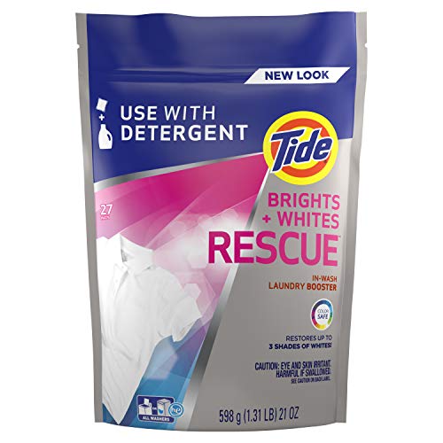 Book Cover Tide Whites and Brights Rescue, In-Wash Laundry Booster Pacs, 27 Count (Packaging May Vary)
