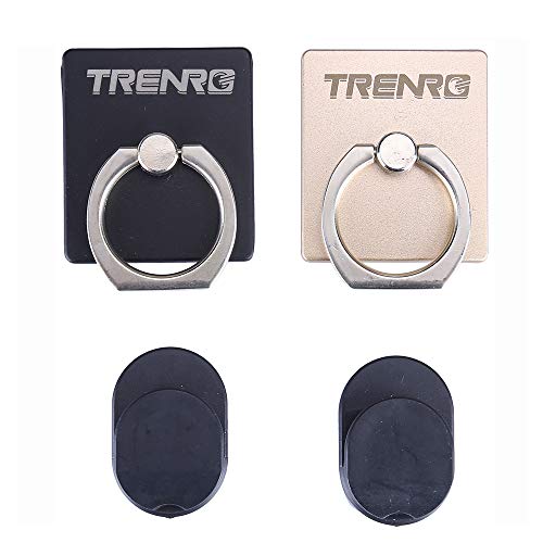 Phone Ring Grip & Stand - 2in1-2 Pieces, with Car Mount - For all Phones/Tablets with a Flat Rear Surface - 360 Rotate - Never Drop Your Phone or Tablet Again - Shield Tech Retail Pack