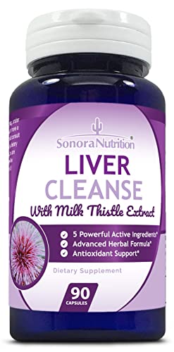 Book Cover Liver Cleanse, Detox & Support with Milk Thistle, Artichoke, Dandelion & Turmeric, 90 Capsules