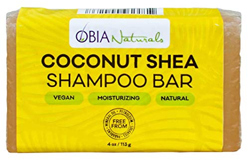 OBIA Naturals Coconut Shea Vegan Lush Solid Shampoo Bar Sulfate-Free Moisturizing Hair Wash, 4 Ounce