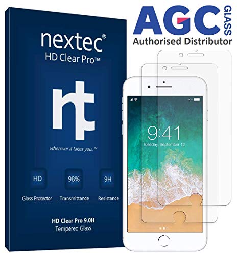 Book Cover nextec iPhone 8 Plus Screen Protector Glass, Apple iPhone 8 Plus Tempered Glass Screen Protector iPhone 8 Plus (HD Clear Pro4 9.0H) 3D Touch/Case Compatible - AGC Glass