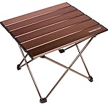 TREKOLOGY Medium Aluminum Camping Table Brown Foldable Portable