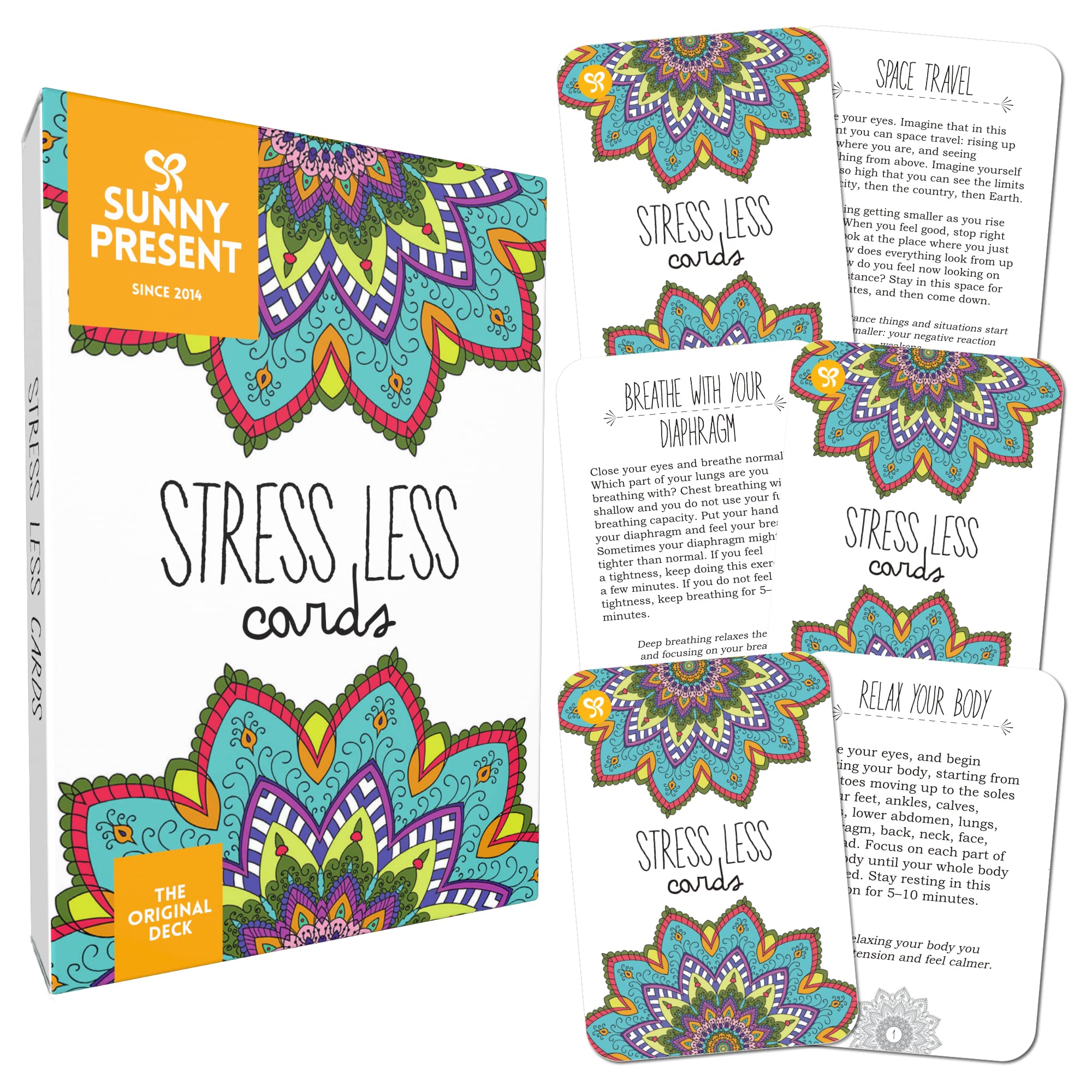 Stress Less Cards - Effective self help for anxiety relief and relaxation with Mindfulness meditation exercises - Natural insomnia & sleep aid