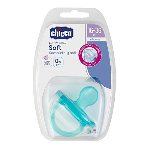 Chicco Physio Soft Sucette en Silicone,16-36m, Bleu, garçon,12 Mois+