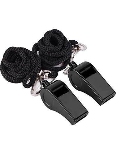 Mudder 2 Pack Plastic Sports Coach Whistles with Lanyard (2 Pack)