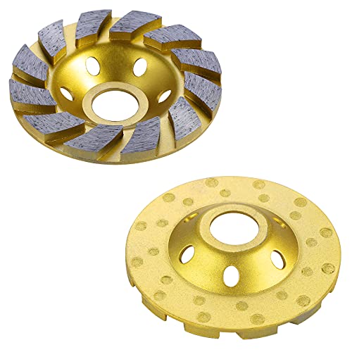 OCR 4" Diamond Concrete Grinding Wheel, 12-Segment Concrete Grinding Wheel Disc for Angle Grinder - Polishing & Cleaning Stone, Cement, Marble Surfaces (Yellow)