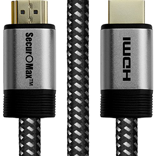 SecurOMax HDMI Cable (4K 60Hz, HDCP 2.2, HDR, 18Gbps) with Braided Cord, 3 Feet