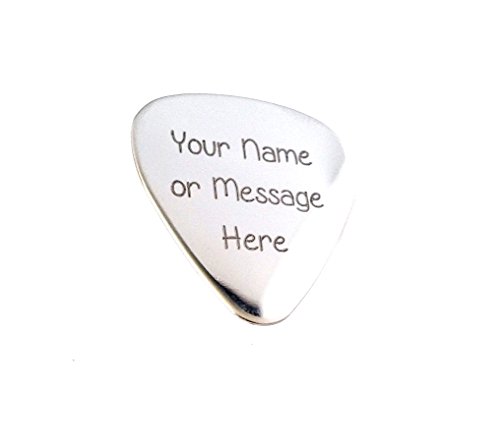 Book Cover Guitar Pick - Custom Any Message - Personalized Stainless Steel Guitar Pick