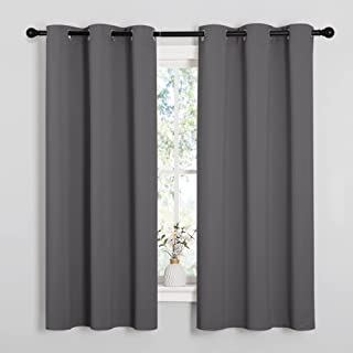 Book Cover NICETOWN Thermal Insulated Grommet Blackout Curtains for Bedroom (2 Panels, W42 x L63 -Inch,Grey)