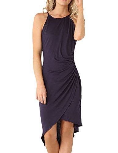 Eliacher Women's Casual Spaghetti Strap Summer Dress Bodycon Midi Party Sleeveless Dresses