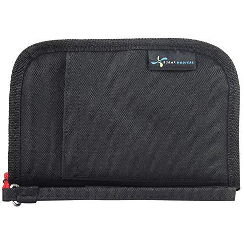 Sugar Medical Diabetes Supply Case for Glucose Monitoring System, Insulin Pens, Insulin Vials, Test Strips, and More Diabetic Supplies. Diabetic Supply Bag to Organize Your Medical Supplies. Black