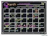 Refrigerator Magnetic Dry Erase Calendar Chalkboard Design Waterproof Flexible Magnet Board Black Fluorescent Magnetic Organizer Board Fridge Calendar Magnet Chalk Marker Board Planner Monthly
