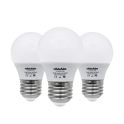 ChiChinLighting 12 Volt 7 Watt LED Light Bulb 12v Low Voltage Off Grid Solar System Marine Boat RV Caravan LED Lights (Warm White, 3-Pack)