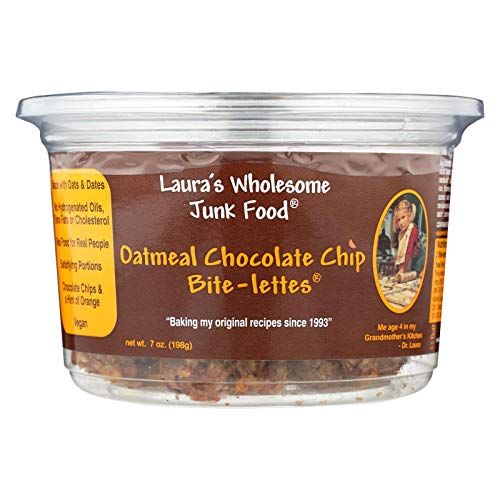 Lauras Wholesome Junk Food Cookies - Oatmeal Chocolate Chip - 7 oz - case of 6 - Dairy Free - Vegan