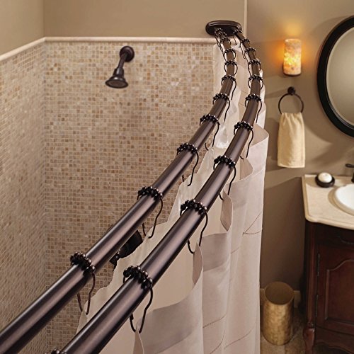 Book Cover Bennington Adjustable Double Curved Shower Curtain Rod, Oil Rubbed Bronze