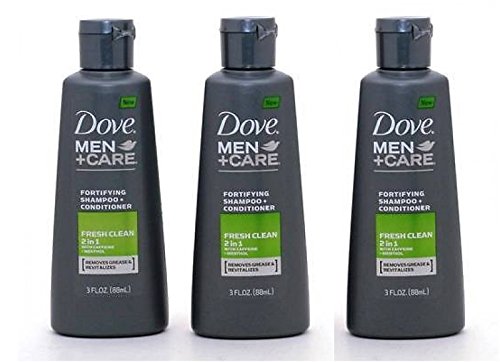Book Cover Dove Men+Care 2 in 1 Shampoo + Conditioner Fresh Clean 3 Oz Travel Size(Pack of 3)