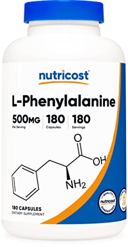 Nutricost L-Phenylalanine 500mg; 180 Capsules