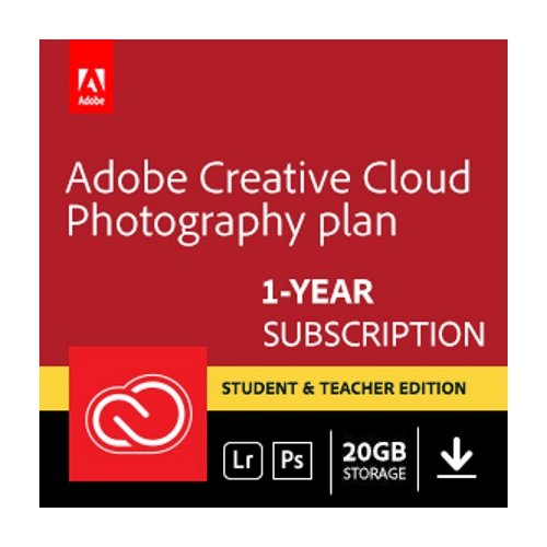 Book Cover Adobe Creative Cloud Photography plan (Photoshop CC + Lightroom) Student and Teacher (Download) - Validation Required