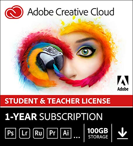 Book Cover Adobe Creative Cloud Student and Teacher Edition Prepaid Membership 12 Month (Download) - Validation Required