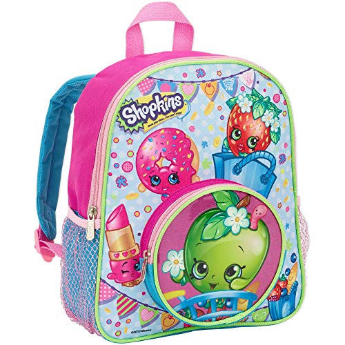 Book Cover Shopkins Girls 12 School Backpack with Round Apple Blossom Front Pocket ,Pink ,12 Small