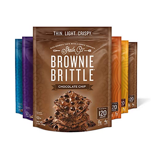Brownie Brittle The Unbelievably Rich & Delicious Chocolate Brownie Snack with A Cookie CrunchÂ (Packaging May Vary), Assorted, 5 Oz, Pack of 6