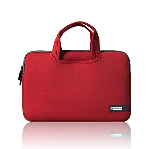 Book Cover LOVPHONE 15.6 Inch Laptop Sleeve, Breathable Notebook Computer Case Cover For Macbook Pro/Lenovo/ASUS/Samsung/Acer/HP and All 15 Inch Notebooks,Slim-fit Briefcase Carrying Bag/Pouch(Red)