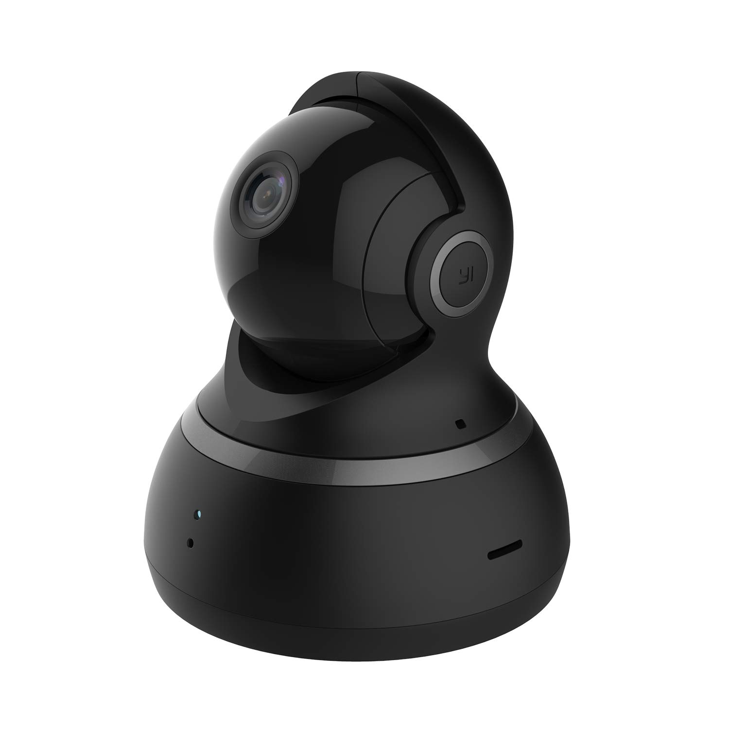 YI Indoor Wireless WiFi Security IP Camera, Smart Nanny Pet Dog Cat Cam with Night Vision, 2-Way Audio, Motion Detection, 360-degree, 1080p, Phone App, Works with Alexa and Google(Black)