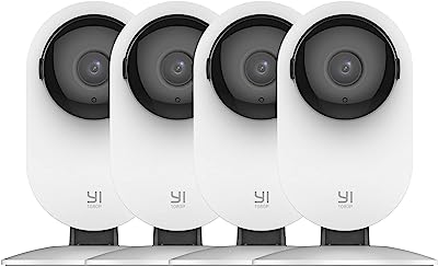 Book Cover YI 4pc Home Camera, 1080p Wi-Fi IP Security Surveillance Smart System with 24/7 Emergency Response, Night Vision, Baby Monitor on iOS, Android App - Cloud Service Available